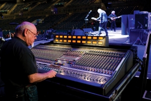 Bob Pridden at his preferred console, the Midas XL3