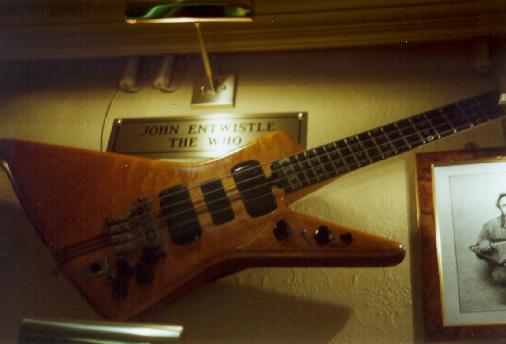 John’s Alembic bass on display at the Hard Rock Café in Berlin. Courtesy Martin Forsbom.