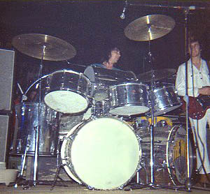 January 30, 1970, Amsterdam, Concertgebouw, with Champagne Silver Premier kit. Courtesy The Who Netherlands Photo Gallery. ©Henk Hulstkamp.