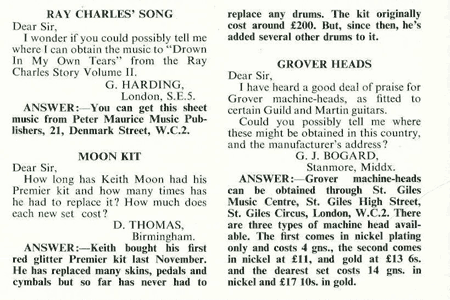 December 1966 Beat Instrumental letter, courtesy Tam Rankin.