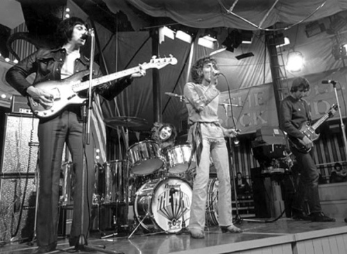 December 1968, from the Rolling Stones Rock & Roll Circus, closeup of John’s Sound City L100 badged as Hiwatt, showing CP103-style four-channel volume control.