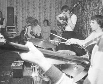 In 1964, as the High Numbers at the Railway, unknown PA speaker visible at stage right and what appears to be a Marshall JTM45 PA amp on the floor.